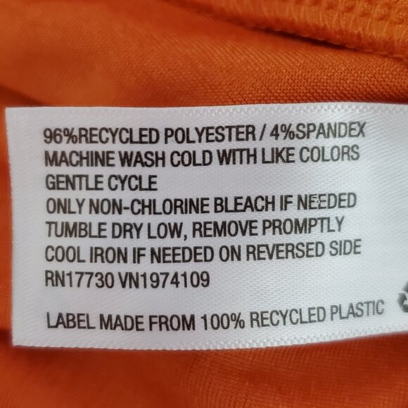 Wild Fable Orange Button Up Short Sleeve Stretchy Drape Detail Dress NEW Size L - Picture 10 of 13